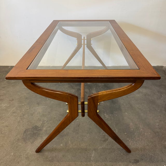 Teak and Glass Dining Table, 1950s For Sale - Image 9 of 12