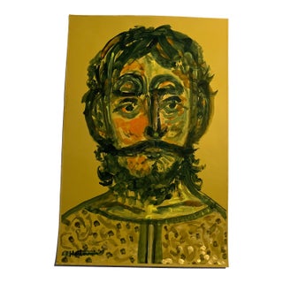 Contemporary Original Abstract E.J.Hartmann Abstract Male Portrait Painting Signed For Sale