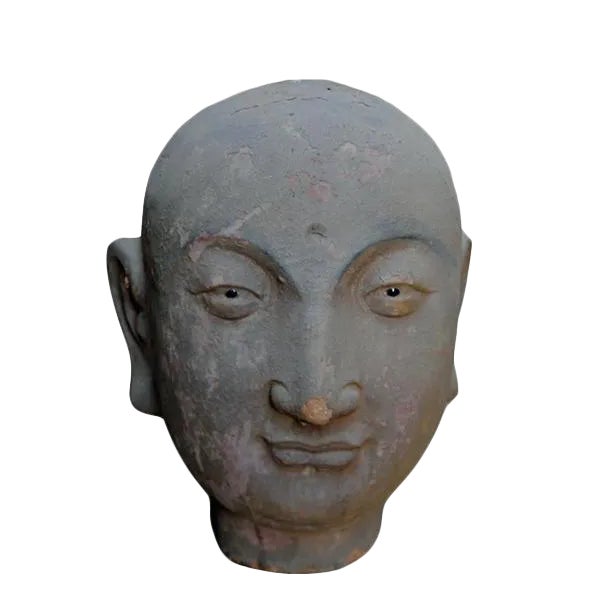 Late 19th Century Asian Antique Clay Lohan Head For Sale