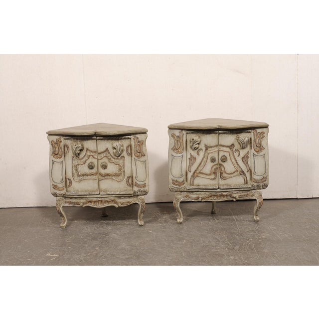 Italian Antique Corner Cabinets, a Near Pair For Sale - Image 4 of 13