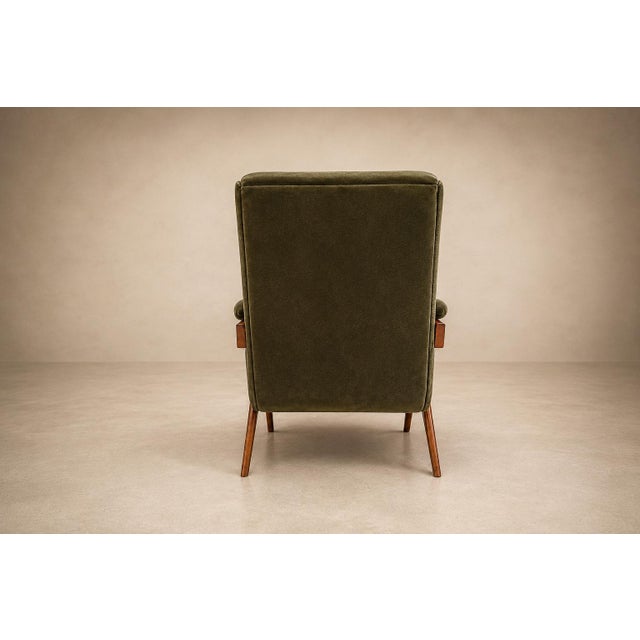 José Zanine Caldas “Z” Armchair in Pau Marfim and Olive Mohair, Brazil, 1950s For Sale - Image 11 of 16