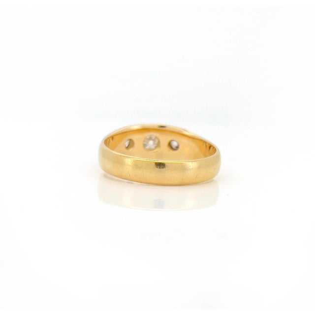 Vintage Old European Diamond Starburst Ring, Celestial, 18k, Size 9 For Sale - Image 4 of 7