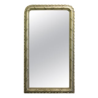 Tall French Louis Philippe Wall Mirror in Silver Gilt For Sale