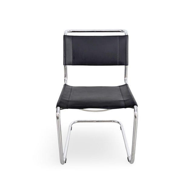 Bauhaus Cantilever Black Chairs S33 by Mart Stam for Thonet, Set of 5 For Sale - Image 5 of 11