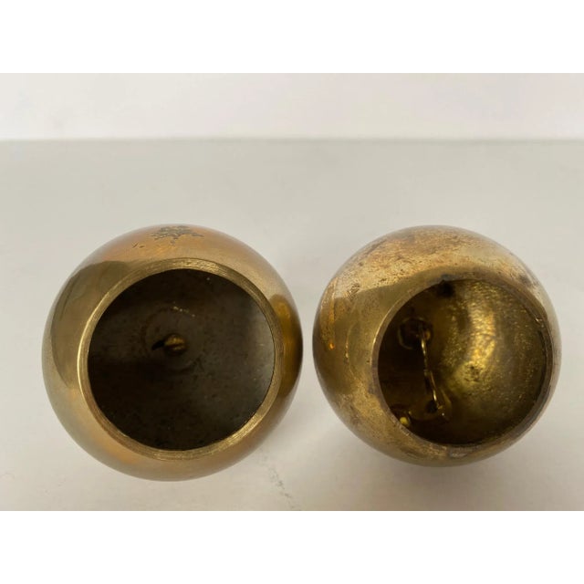 Mid 20th Century Solid Brass Apple Bells - a Pair For Sale In Austin - Image 6 of 9