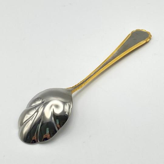 Yamazaki Tasha Gold Accent Stainless Flatware Hostess Set – Four Serving Pieces 1990’s For Sale - Image 12 of 16