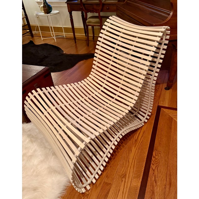 1980s English Willow Bat Slat Lounge Chair For Sale - Image 15 of 17