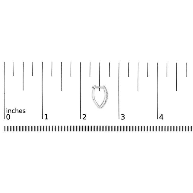 Early 21st Century 10K White Gold 1/4 Cttw Lab Grown Diamond Heart Shaped Huggy Hoop Earrings For Sale - Image 5 of 5