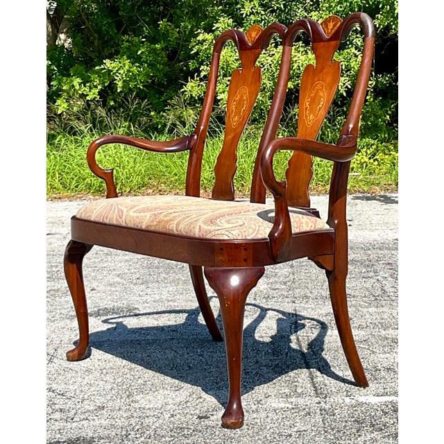 Vintage Regency Chippendale Inlay Settee For Sale In West Palm - Image 6 of 8
