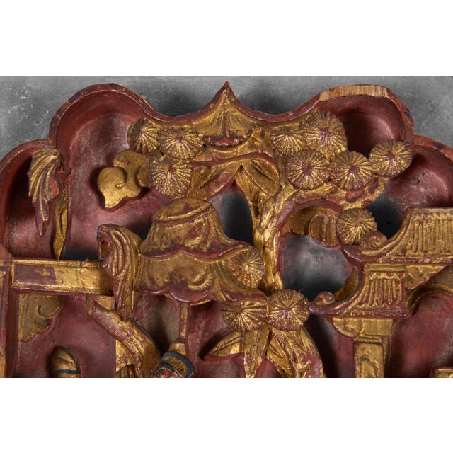 Late 19th Century Chinese Carved Decorative Panels, Pair For Sale - Image 5 of 9
