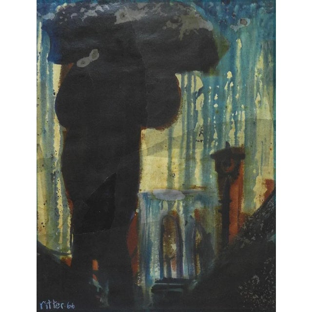 1966 Abstract Mixed Media Collage Painting For Sale - Image 4 of 4