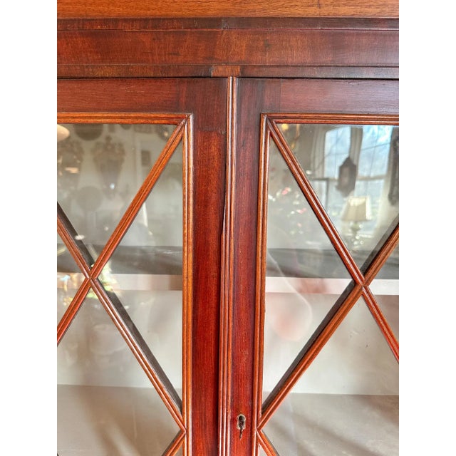 Early 19th Century Antique Federal Mahogany Secretary Writing Desk For Sale - Image 4 of 12