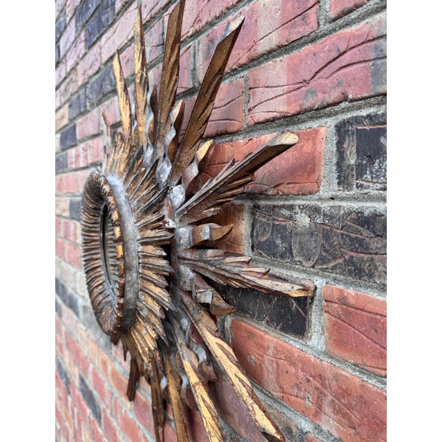 Vintage French Sunburst Mirror For Sale - Image 9 of 11