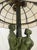 1920s Art Deco Figural Re-Circulating Fountain Lamp - Working Verdigris Spelter Sculpture & Iridescent Natural Capiz Shell Dome Shade For Sale - Image 9 of 14