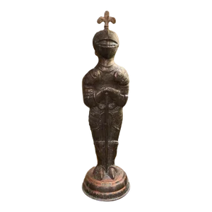 Early 20th Century European Knight in Armor Statue -- Copper, Brass, Bronze