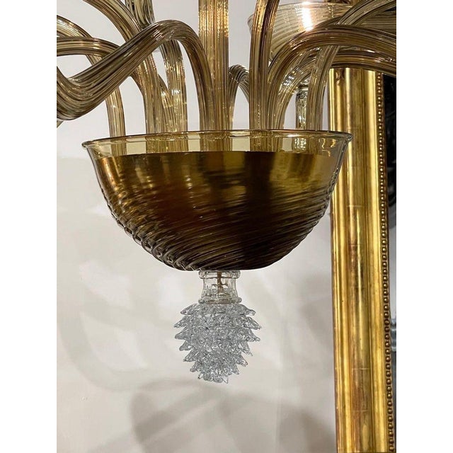 Copy - Modern Gold Murano Glass Chandelier With 12 Arms For Sale In Dallas - Image 6 of 9