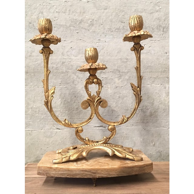 Pair of French Louis XVI Style '19th Century' Three Scroll Arm Candelabras For Sale - Image 4 of 18