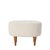 Elegant Italian footstool from the 1960s, upholstered in cream fabric and designed with a rounded cushioned top. The piece...