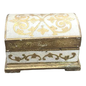Vintage Italian Gold Florentine Domed Wood Box