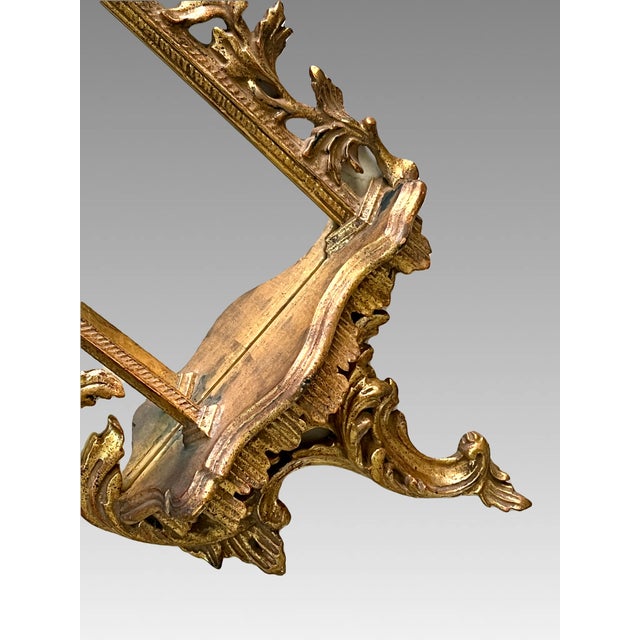 Wood Antique Italian Giltwood Baroque Gold Wall Shelf With Integral Mirror For Sale - Image 7 of 13
