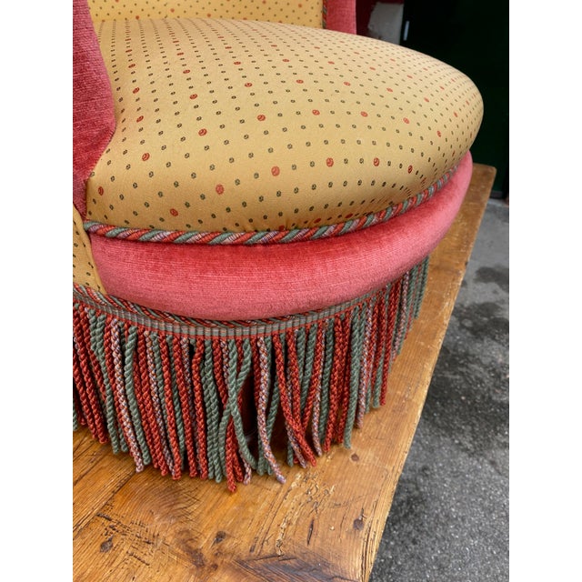 Pair of Large Napoleon III Armchairs in Gold and Red Fabric For Sale - Image 11 of 16