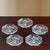 Vintage Mid-20th Century Pressed Glass Starburst Coasters – Set of Five For Sale - Image 4 of 8
