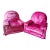 1940s Art Deco Pink Crushed Velvet Arm Chairs - Set of 2 For Sale