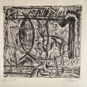 Gunter Damisch, Austrian Junge Wilde Abstract Etching Hand Signed, New Expressionist, c.1980s