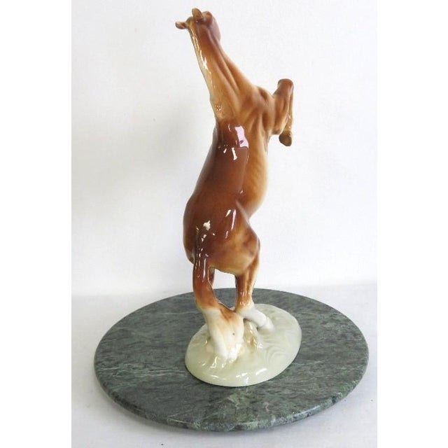 Realism Vintage Royal Dux Rearing Stallion Porcelain Figurine (C. 1960-1978) For Sale - Image 3 of 6
