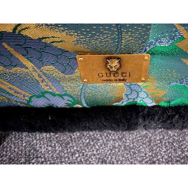 Wood Pair of Gucci Tiger Jacquard Stools For Sale - Image 7 of 11