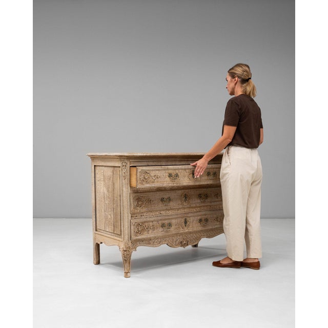 Mid 20th Century France Traditional Antique White Wood Chests of Drawers For Sale - Image 11 of 11