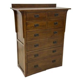 Mission Quarter Sawn Oak 8 Drawer Dresser For Sale
