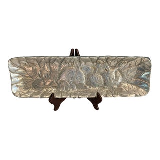 Arthur Court Embossed Aluminum Bunny Tray For Sale