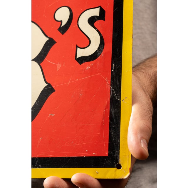 1930s 1930s Y B Cigars Tin Lithograph Advertising Sign For Sale - Image 5 of 6