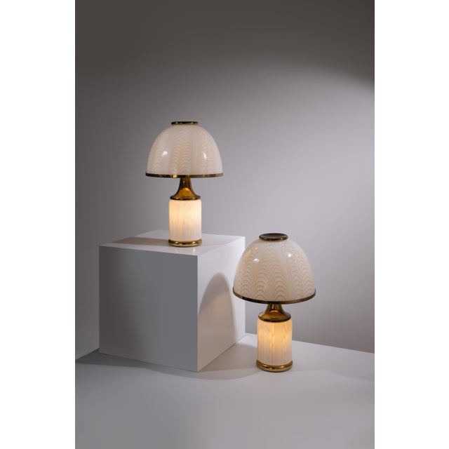 Murano Glass Table Lamps by F. Fabbian for Mazzega, 1970s, Set of 2 For Sale - Image 12 of 12