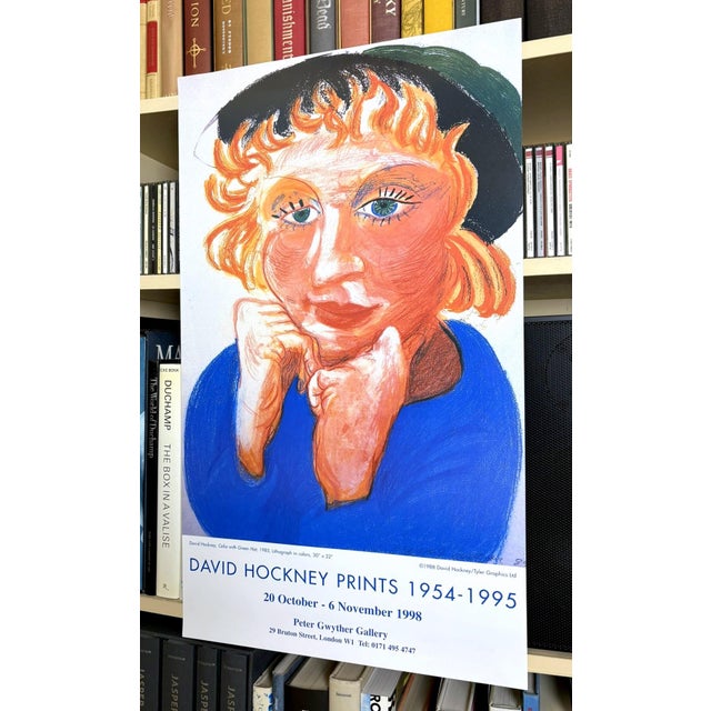 Paper David Hockney Celia With Green Hat Original 1998 London Exhibition Poster For Sale - Image 7 of 9