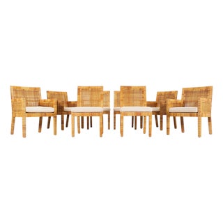 Set of 8 Billy Baldwin for Bielecky Brothers Cane Dining Chairs For Sale