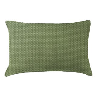 20x12" Woven Faux Leather Cushion Cover - Sage Green For Sale