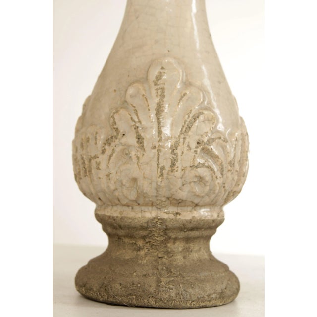 Neoclassical Style Set Glazed Cast Stone Decorative Finials - Set of 3 For Sale - Image 10 of 13