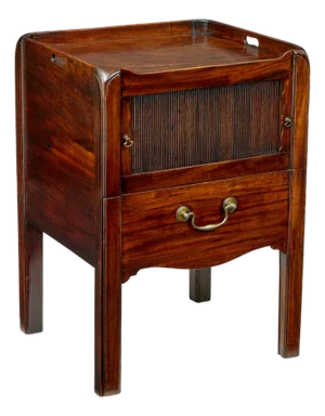 Antique Georgian Tambour Bedside Table, 1880
