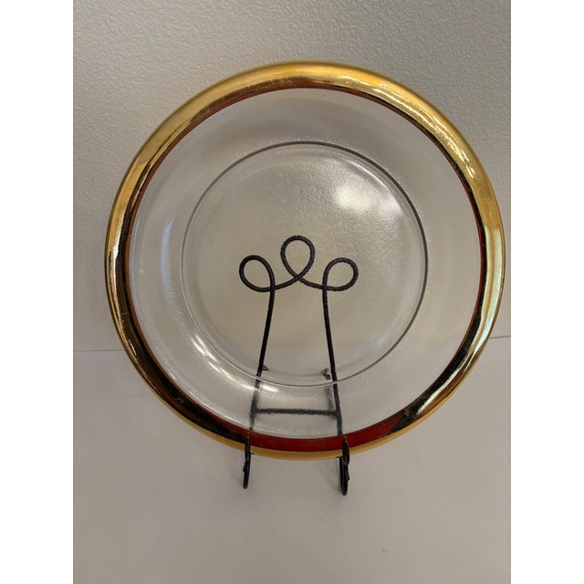 Japanese 1990s Japanese Satsuma Pedestal With Gold Trim and Crystal Plate For Sale - Image 3 of 10