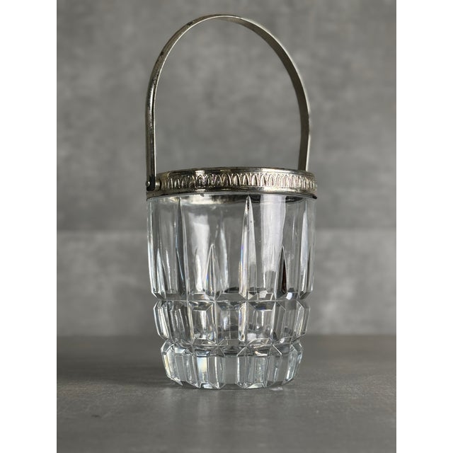 Glass and Steel Ice Bucket, 1960s, in Very Good conditions. Designed 1960 to 1969