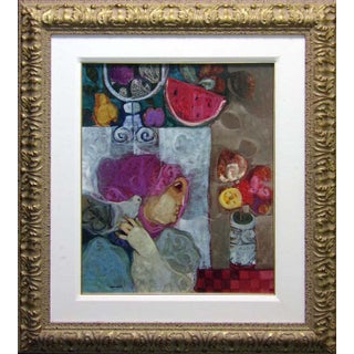 Sunol Alvar "Untitled" Original Oil Painting With Custom Frame Hand Signed For Sale
