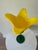 Mid-Century Modern Vintage Murano Style Art Glass Tulip Flower Vase | Sunshine Yellow & Emerald Green | Long Stem Figurine | MCM Floral Decor | Blown Glass Flower Gift For Sale - Image 3 of 5