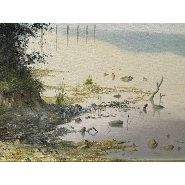 Contemporary Castlewellan Lake in Northern Ireland by 20th Century British Artist Circa 1995 For Sale - Image 3 of 13