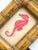 Nautical Original Hand-Painted Sea Horse Painting Framed in a Vintage Bamboo & Rattan Frame For Sale - Image 3 of 3