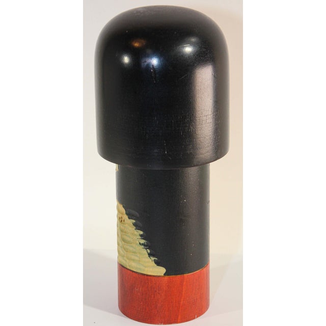 Late 20th Century Vintage Kokeshi Doll, Handcrafted Wood, Japonisme Style, Japan 1987 For Sale - Image 5 of 11