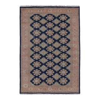 Vintage Bokhara Rug in Deep Navy With Geometric Patterns - Rug & Kilim For Sale