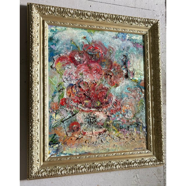 Wood "Cherry Bomb", Original Oil Painting, Abstract Expressionism, Van Ness For Sale - Image 7 of 16