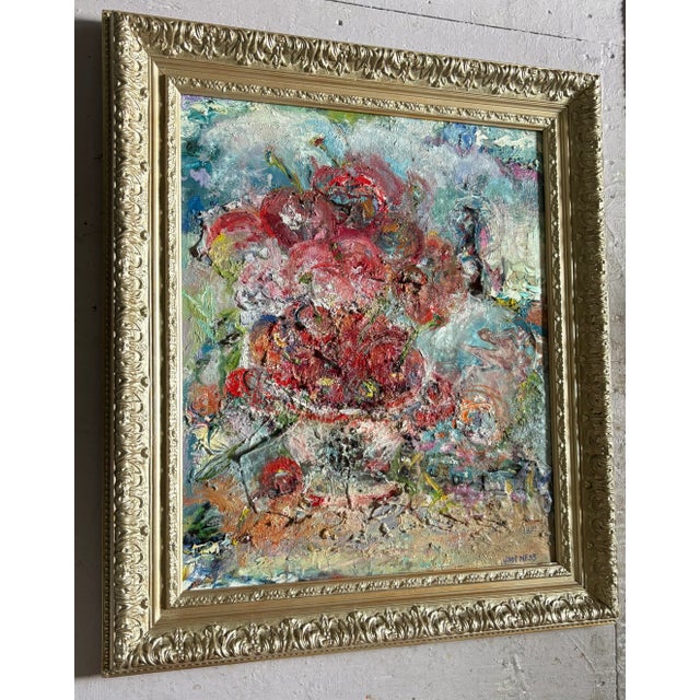 Ruby Red "Cherry Bomb", Original Oil Painting, Abstract, Expressionistic, by Van Ness For Sale - Image 8 of 17